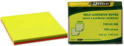 Стікери для нотаток клеючі 76*102мм. 4 кольори 4-425-21N Office