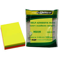 Стікери для нотаток клеючі 38*51мм. 4 кольори 4-420-21N Office