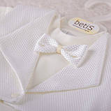 Чоловічок для хрещення "Елеганс" довгий рукав хлопчик інтерлок зріст 62 см (1 – 3 місяці) Betis Молочний, фото 3