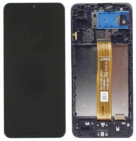 Дисплей (екран) для Samsung A125F Galaxy A12/A127F/M127F + тачскрин, чорний, з передньою панеллю,, фото 1