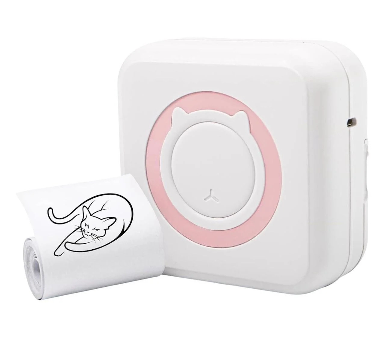 Портативний термопринтер Mini Printer C15 для друку зі смартфона без заправлення чорнила (Рожевий)
