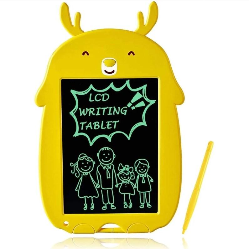 Дитячий графічний планшет для малювання Animals Writing Tablet LCD зі стилусом Жовтий