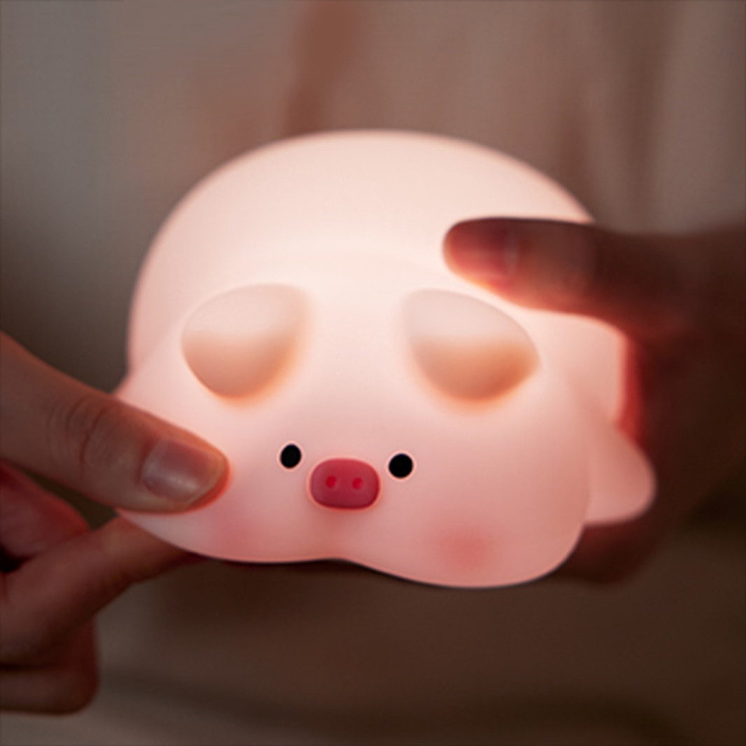 Нічник силіконовий Рожеве Порося Sleeping Pink Pig Lamp