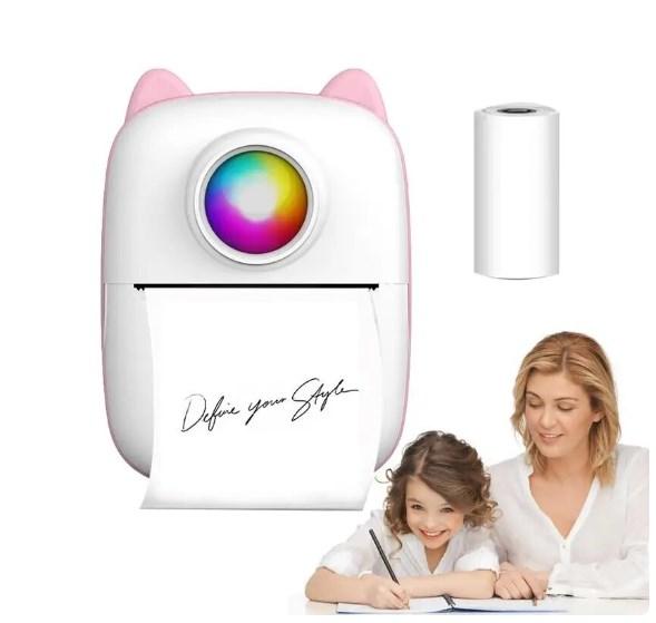 Портативний міні принтер Bluetooth для смартфона Mini Printer X2 Рожевий