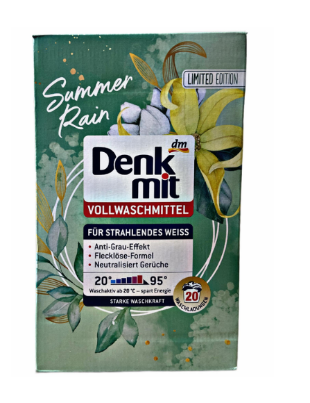 Пральний порошок Denkmit Vollwaschmittel Summer Rain 1.3 кг 4066447502602