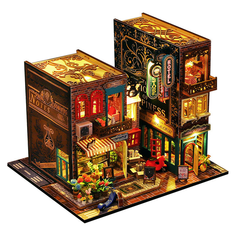Бук Нук Готель Hotel Scarborough DIY House Book Nook ES-009 Інтер'єрний конструктор + купол