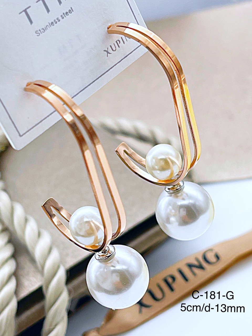 Сережки Stainlees steel Xuping позолота