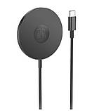 Зарядний бездротовий пристрій Hoco CW50 3в1 SafeMag 15W Type-C магнітний для телефону/годинника/навушників, фото 2