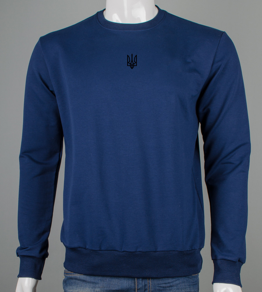 Світшот чоловічий Тризуб 7401с (Уп.4шт M-XXL), Темно-синій, фото 1