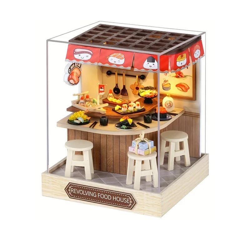 Румбокс Конструктор 3D Обертовий будинок їжі DIY Revolving Food House без оригінальної коробки QT-088