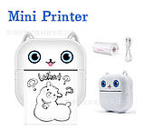 Міні-принтер Х15 Портативний принтер Термопринтер Котик, фото 2