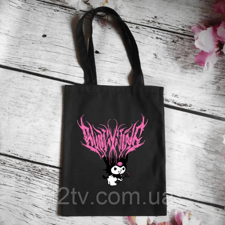 Еко сумка шоппер аніме з принтом Куроми 39х34 см (Чорний), фото 1