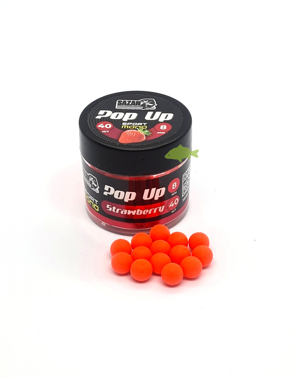 Поп-ап Sazan Pop-Up Sport Mono Strawberry/Полуниця 8мм (40шт), фото 1