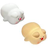 Нічник силіконовий Біле Порося Sleeping Pig Lamp, фото 2