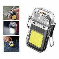 Популярний! Електроімпульсна запальничка Flashlight 9258 спіральна USB запальничка з ліхтариком - Краща якість тільки на