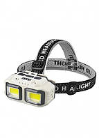 Популярний! Налобний ліхтар акумуляторний 2 ліхтаря cob червоне світло type-c - Краща якість тільки на Nukleon.com.ua