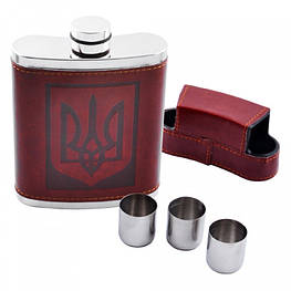 Фляга Герб Україна 10oz з чарками - оригінал