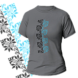 Футболка жіноча унісекс Stedman з принтом ВИШИВКА ОРНАМЕНТ ПОЛОСКА ЧОРНО-СИНЯ XS сіра, фото 2