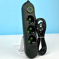 Популярний! Мережевий фільтр-подовжувач 3 розетки 3USB 3m - Краща якість тільки на Nukleon.com.ua