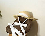 Популярний! Соломяний капелюх канотьє з завязками (Білий) - Краща якість тільки на Nukleon.com.ua, фото 2