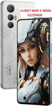 Смартфон CUBOT MAX 5 White 12/256GB 6.95" FHD 144Hz 33W Fast Charge Dimensity 8200 android 14