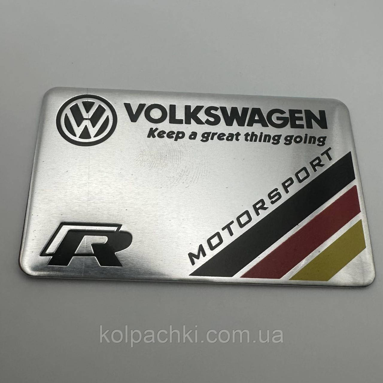 Наклейка Rline VW Volkswagen (Фольксваген) металлическая 80 мм 55 мм ...