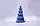 Свічки декоративні, новорічні ялинка, синя з блискітками h — 115 мм, фото 2