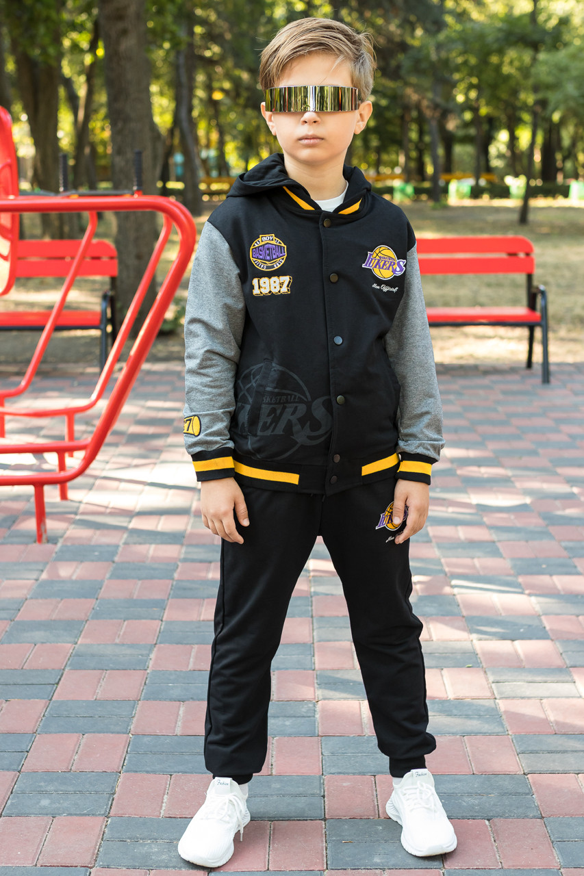Костюм спортивний Happy House для хлопчика 8-16 років, Чорний 152, фото 1