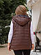 Жилетка жіноча батальна приталена на на блискавці з капюшоном 52 54 56 58 60 62, фото 2