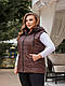 Жилетка жіноча батальна приталена на на блискавці з капюшоном 52 54 56 58 60 62, фото 3