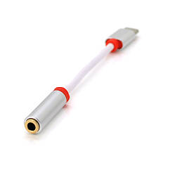 Перехідник KY-201 Type-C (M)/Jack 3.5 mm(F), 5 см, White, Box