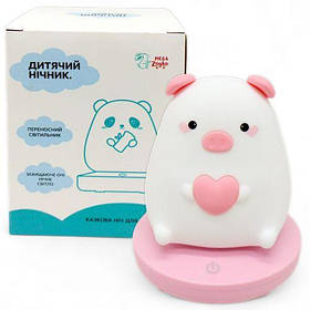 Нічник дятячий "Свинка" портативний, зарядка від USB [tsi244079-TSI]