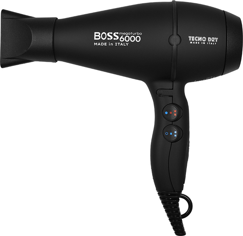 Фен професійний для волосся чорний Boss 6000 Tecnodry