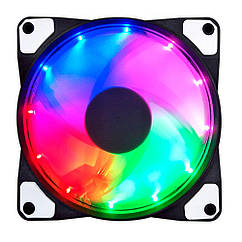 DR Кулер корпусний 12025 DC sleeve fan 4pin — 120*120*25 мм, 12 V, 1100 об/хв, 15LED, RGB