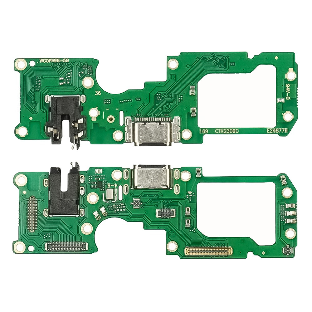 DR Роз'єм заряджання для Oppo A96 на платі з мікрофоном і компонентами, фото 1