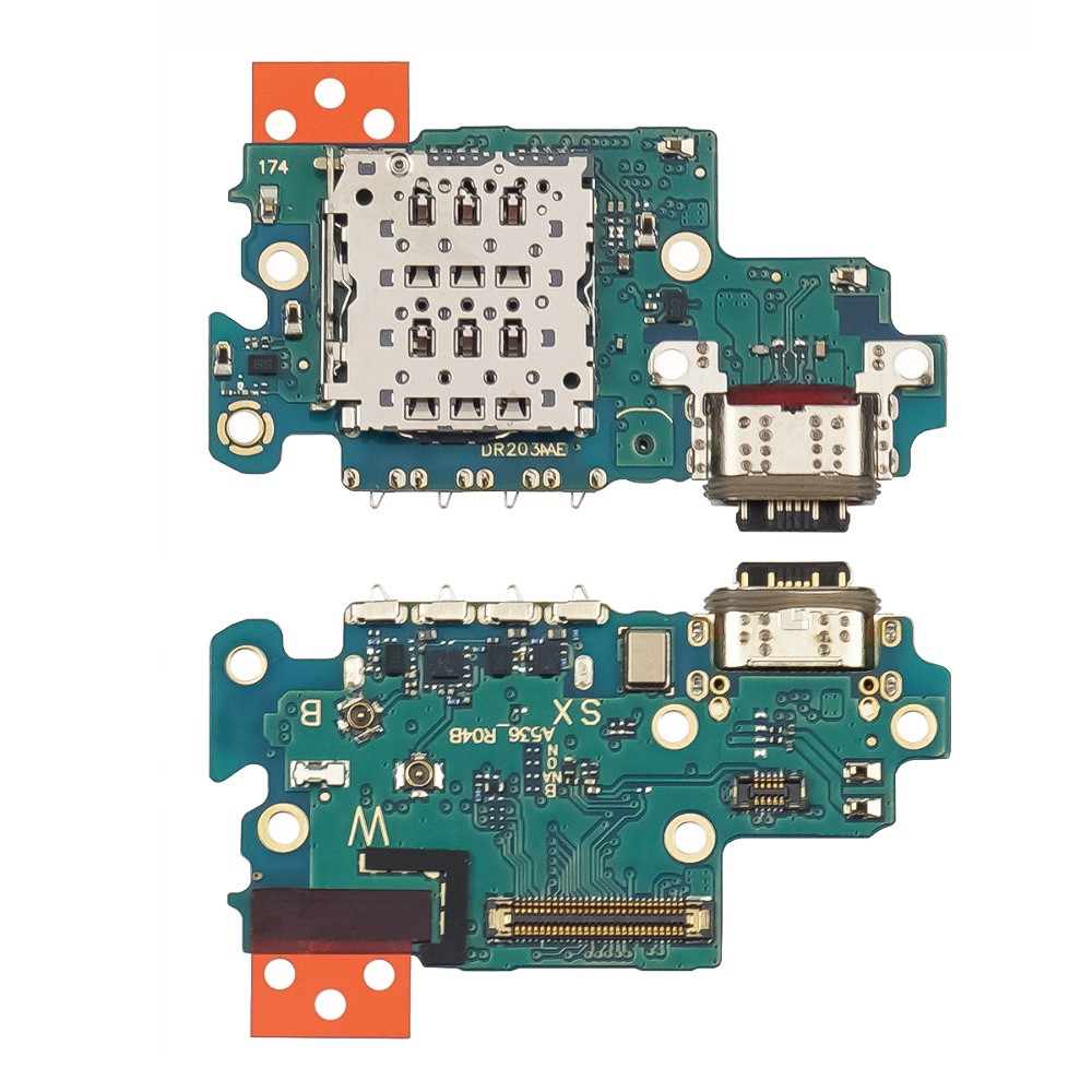 DR Роз'єм заряджання для Samsung A536 Galaxy A53 на платі з мікрофоном і компонентами, фото 1