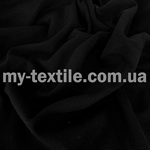 Рібана гладка трикотажна гумка ширина 180 см Чорний