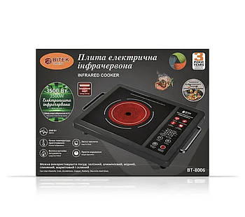 Електроплита інфрачервона 1 конфорка BITEK 3500Вт BT-8006/ 6755 (8)