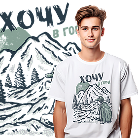 Футболка унісекс Stedman з принтом ХОЧУ В ГОРИ XS біла