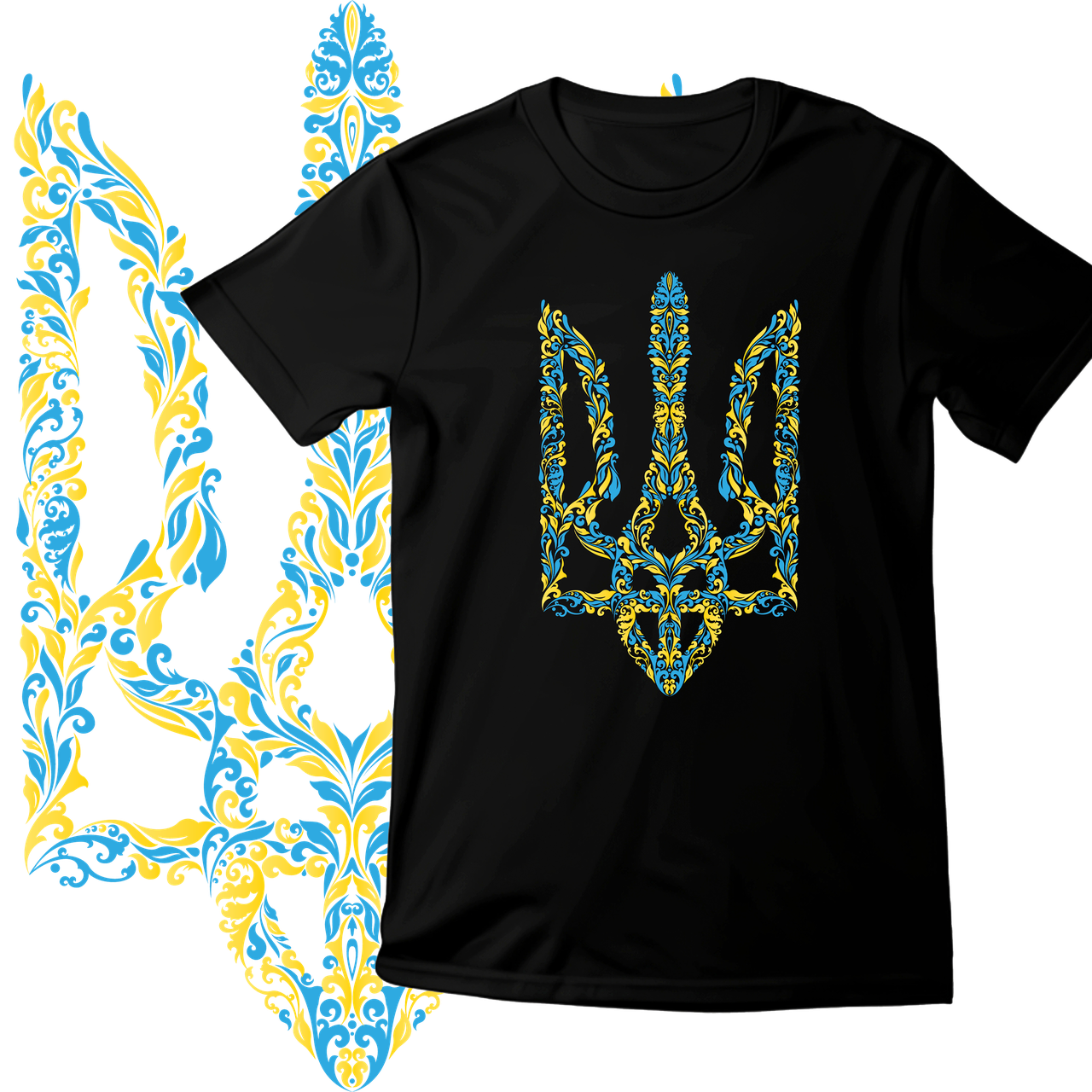 Футболка унісекс Stedman з принтом ТРИЗУБ ОРНАМЕНТ XS чорна, фото 1