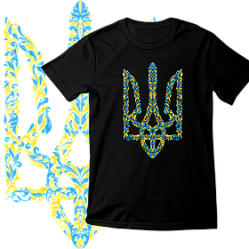 Футболка унісекс Stedman з принтом ТРИЗУБ ОРНАМЕНТ XS чорна