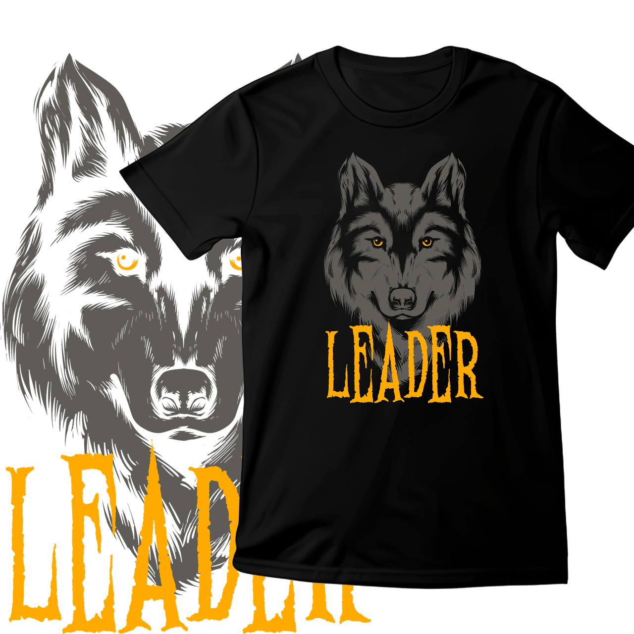 Футболка унісекс Stedman з принтом LEADER XS чорна, фото 1