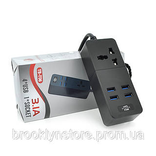 Сетевой фильтр ТВ-Т06 IQ POWER 1 розетка 4 USB 2500W 2 м черный 3х0,75мм brooklyn