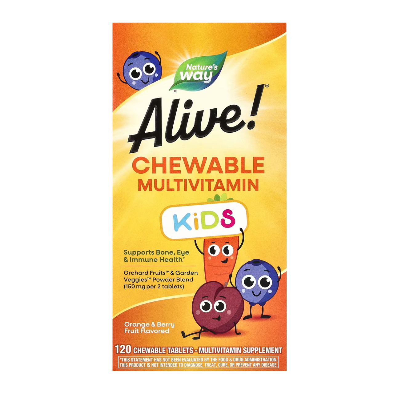 Alive! Children's Chewable Multivitamin - 120 tabs Orange and Berry, фото 1