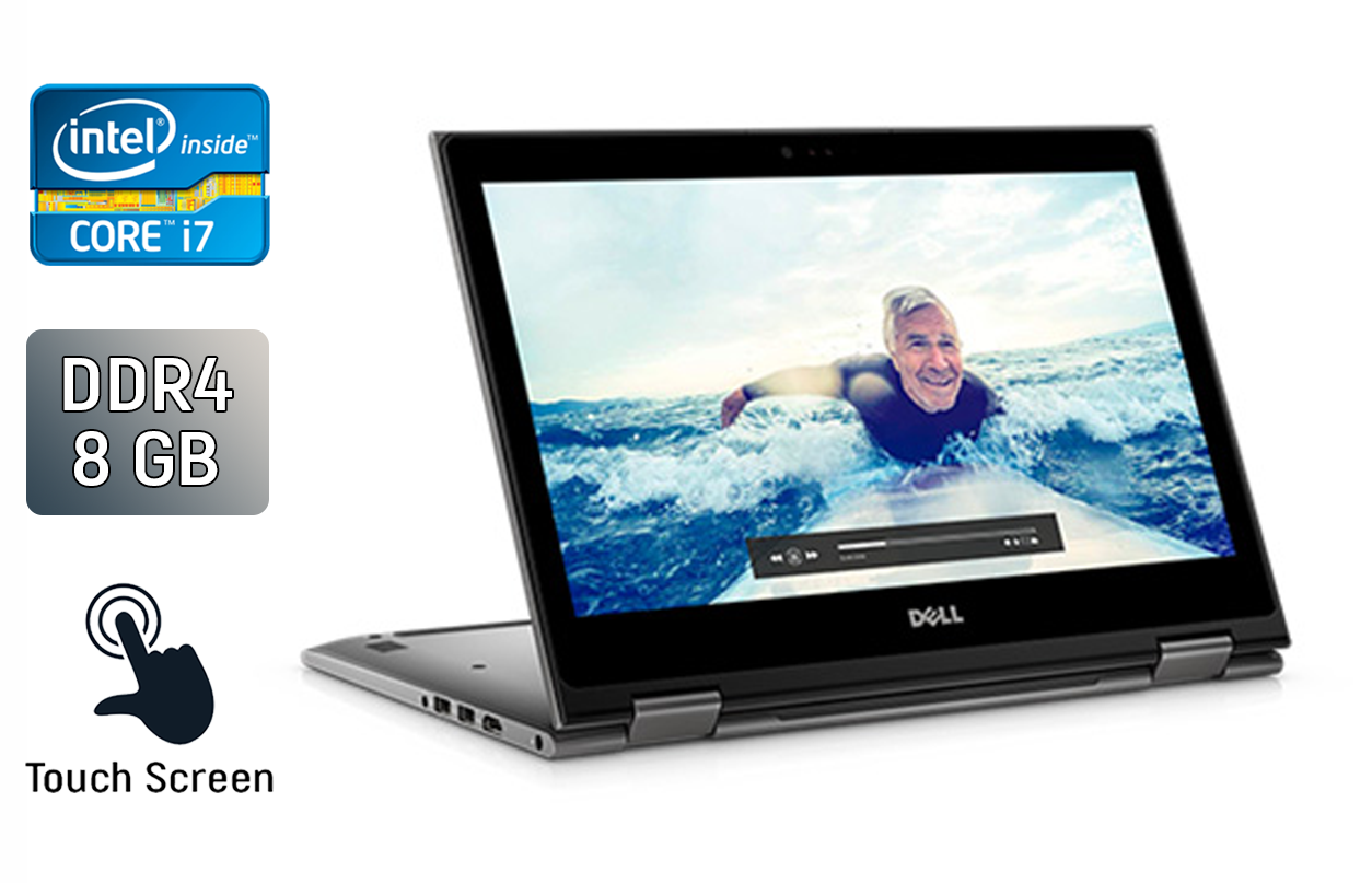 Ноутбук Б-клас Dell Inspiron 13-5368/ 13.3" (1920x1080) Сенсорний/ Core i7-7500U/ 8 GB RAM/ 480 GB SSD/ HD 620
