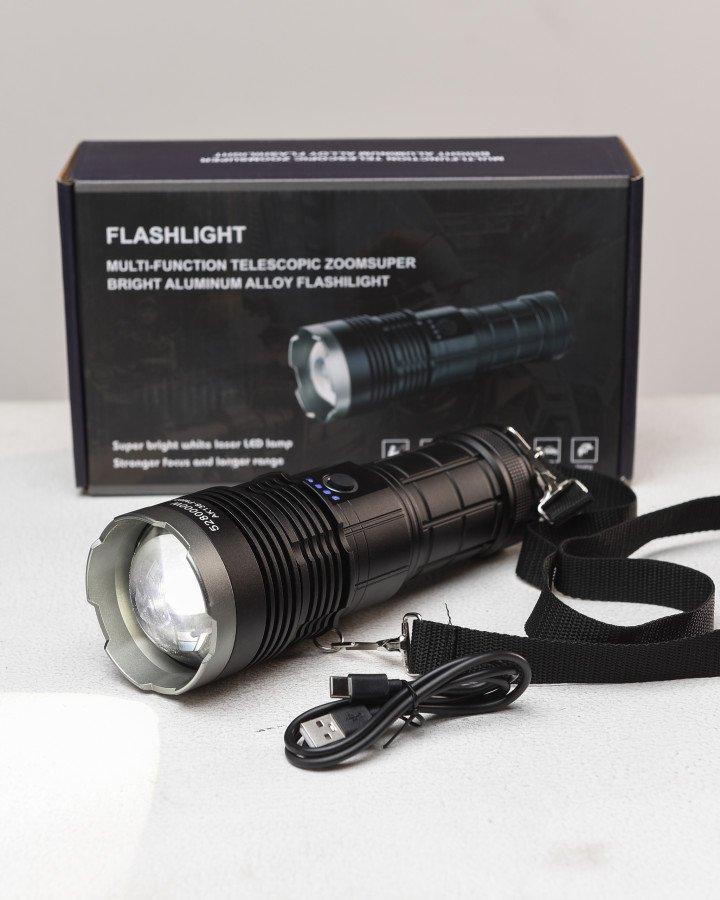 Ручний ліхтар Police AK138 WHITE LASER LED PM60-TG із зарядкою USB, що працює від TB-304 4х18650 акумуляторів НП4838.