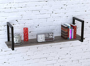 Полиця PL-1-18 Loft Design  Дуб Палена 112 см Черный