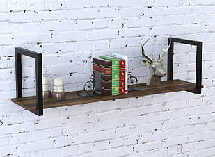 Полиця PL-1-18 Loft Design  Орех Модена 112 см Черный