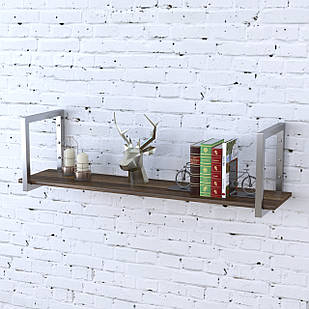 Полиця PL-1-18 Loft Design  Орех Модена 112 см Серебристый