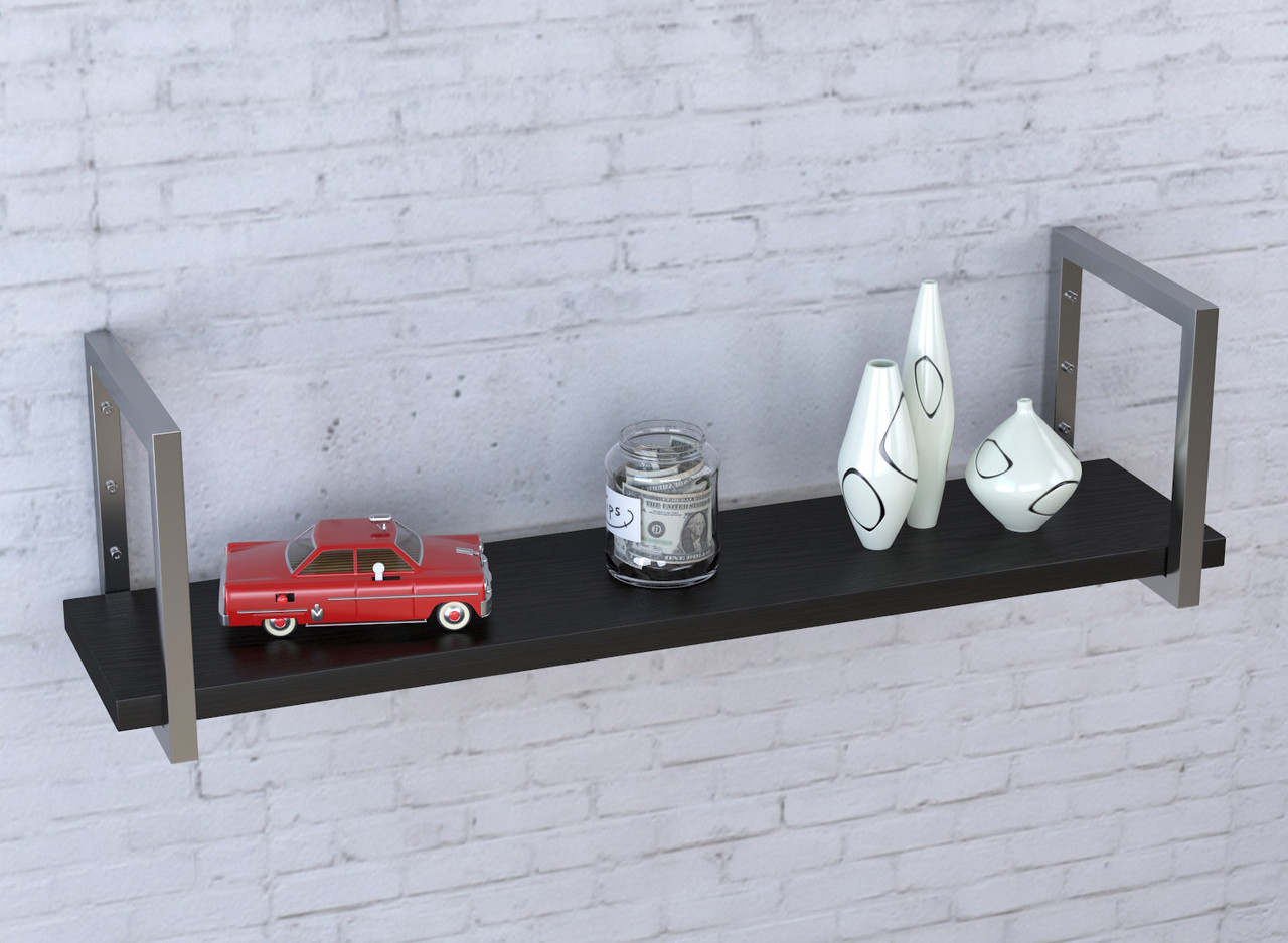 Полиця PL-1-36 Loft Design Венге Луизиана 112 см Серебристый, фото 1